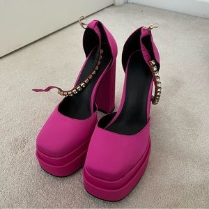 Pink platform heels